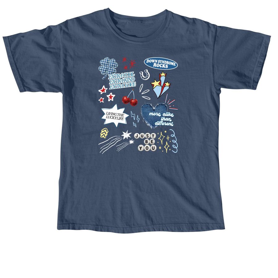 Down Syndrome Lucky Charm Tee, a Midnight Comfort Colors Unisex Tee