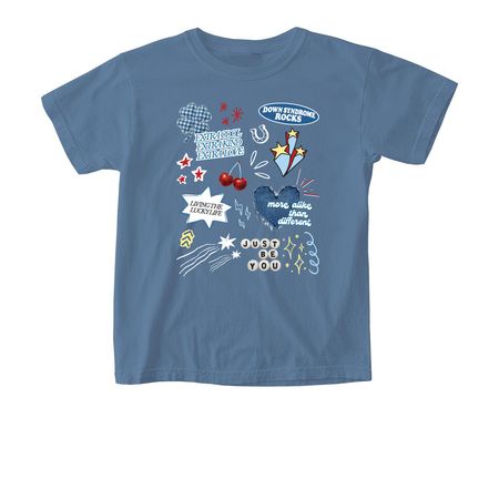 Down Syndrome Lucky Charm Tee, a Blue Jean Comfort Colors Youth Tee