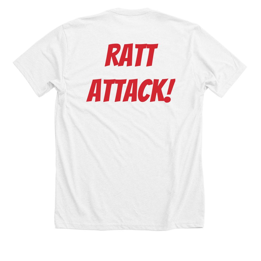 STEPHEN PEARCY of RATT Mark Weiss Print Tee&nbsp;, a Solid White Blend Premium Unisex Tee (back-view)