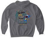 One Voice, Many Stories Tee w/ Gerald, a Charcoal Gildan Softstyle Pullover Hoodie (back-view)