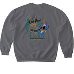 One Voice, Many Stories Tee w/ Gerald, a Charcoal Softstyle Crewneck Sweatshirt (back-view)