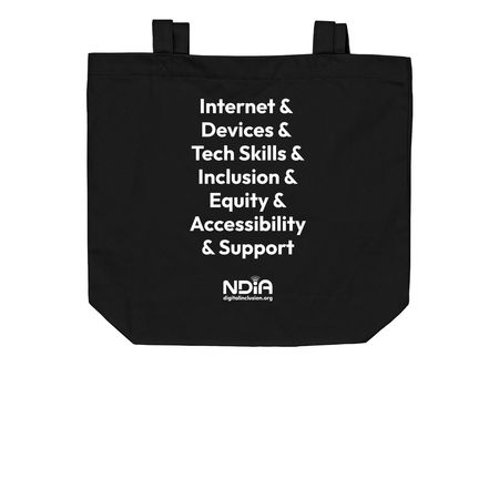 Digital Inclusion Statement Tote, a Black Organic Cotton Tote Bag