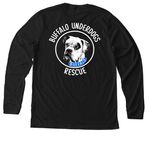 Let's Go BUR-ffalo, a Solid Black Blend Premium Long Sleeve Tee (back-view)