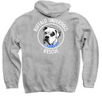 Let's Go BUR-ffalo, a Sport Grey Pullover Hoodie (back-view)