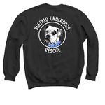 Let's Go BUR-ffalo, a Black Crewneck Sweatshirt (back-view)