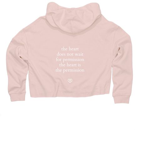 finding the ocean sweat crop w/ poetry back, a Blush Women?s Lightweight Cropped Hoodie (back-view)