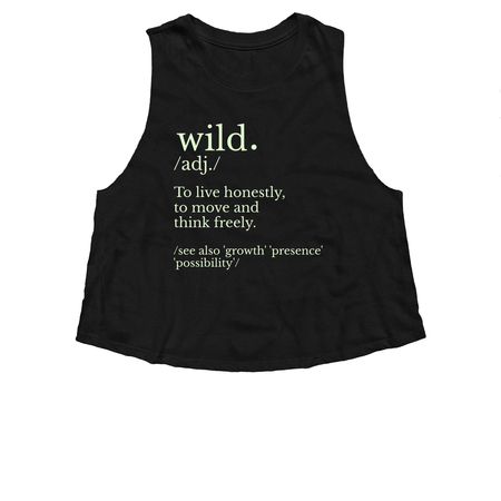Wild Defined, a Solid Black Blend Women?s Cropped Racerback Tank