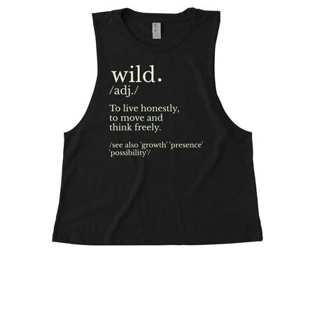 Wild Defined, a Deep Black Allmade Eco Triblend Women?s Muscle Tank