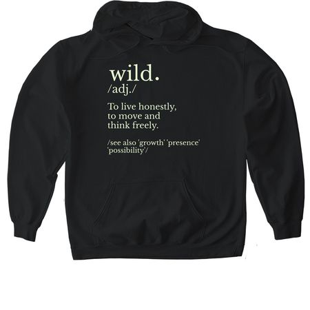 Wild Defined, a Black Gildan Softstyle Pullover Hoodie