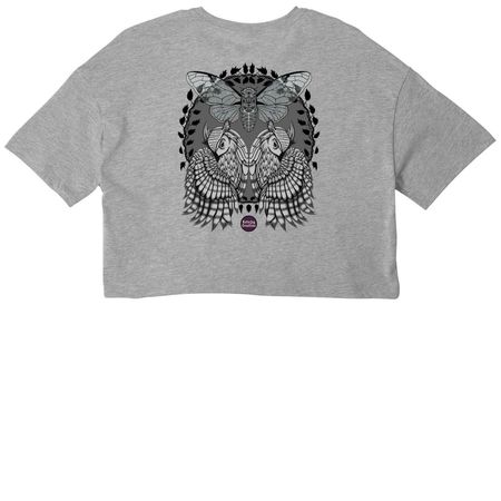 Trinity Tops, a Athletic Heather Women?s Cropped Cotton Tee (back-view)