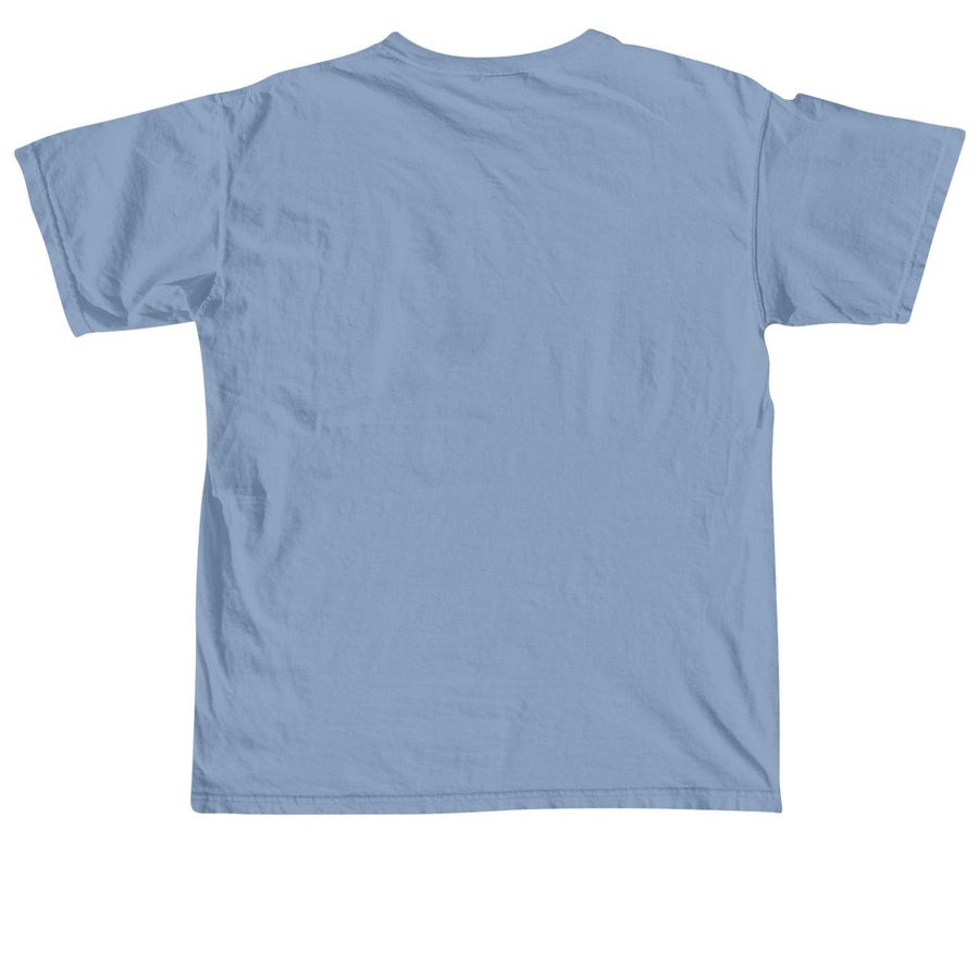 The Dory Shirt, a Washed Denim Comfort Colors Unisex Tee (back-view)