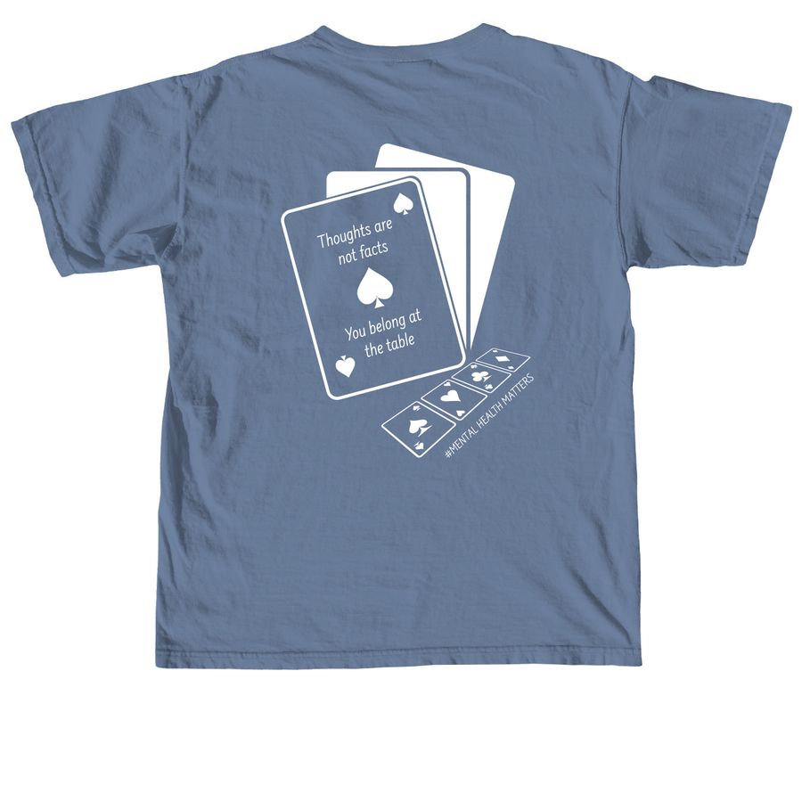 'You belong at the table' apparel&nbsp;, a Blue Jean Comfort Colors Unisex Tee (back-view)