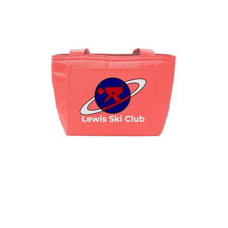 Lewis Ski Club - Insulated Tote Bag, a Coral Splash Insulated Lunch Tote