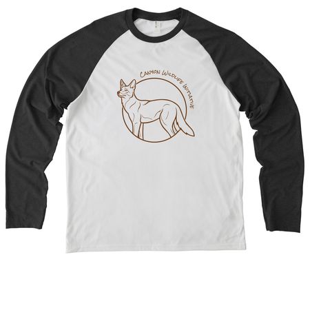 The Watcher, a Space Black/ Bright White Allmade Eco Triblend Colorblock Raglan Long Sleeve Tee