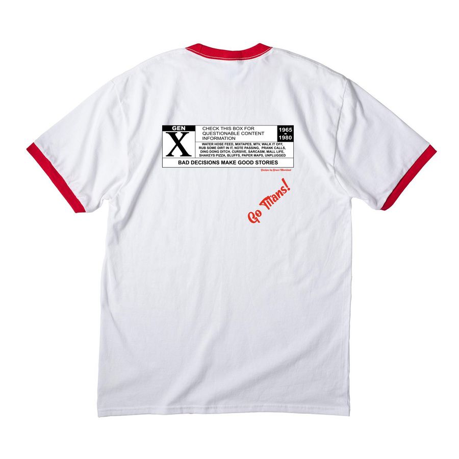 Woodham Class of 1986 Reunion, a White/ Red Cotton Ringer Tee (back-view)
