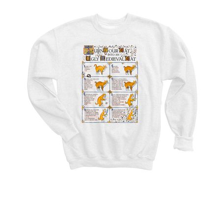 Medieval Cat Tutorial&nbsp;, a White Youth Crewneck Sweatshirt