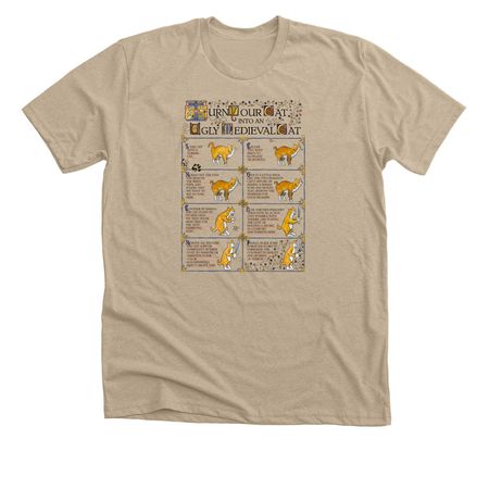 Medieval Cat Tutorial&nbsp;, a Heather Tan Premium Unisex Tee