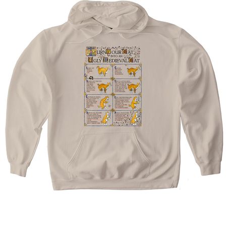 Medieval Cat Tutorial&nbsp;, a Sand Gildan Softstyle Pullover Hoodie