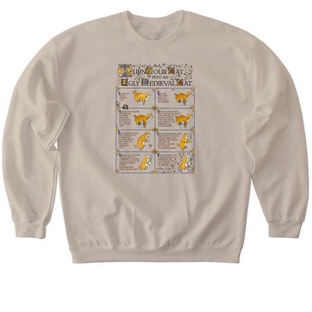 Medieval Cat Tutorial&nbsp;, a Sand Softstyle Crewneck Sweatshirt
