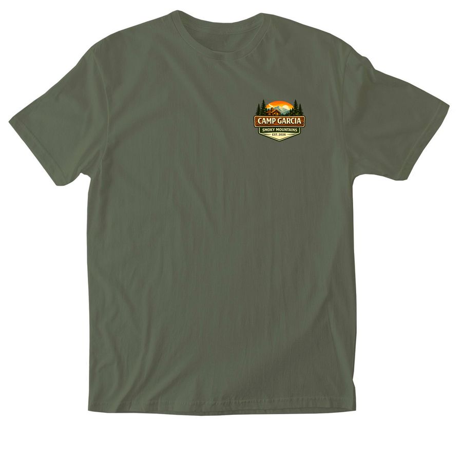 Official Camp Garcia Shirt 2026, a Military Green Softstyle Cotton Tee