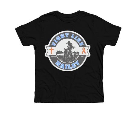 Fight Like Hailey, a Solid Black Blend Premium Youth Tee