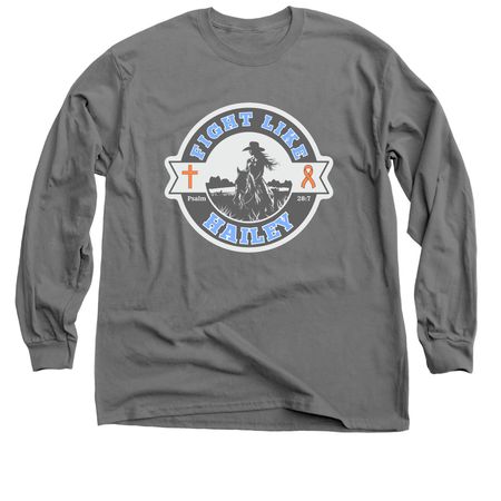Fight Like Hailey, a Charcoal Classic Long Sleeve Tee