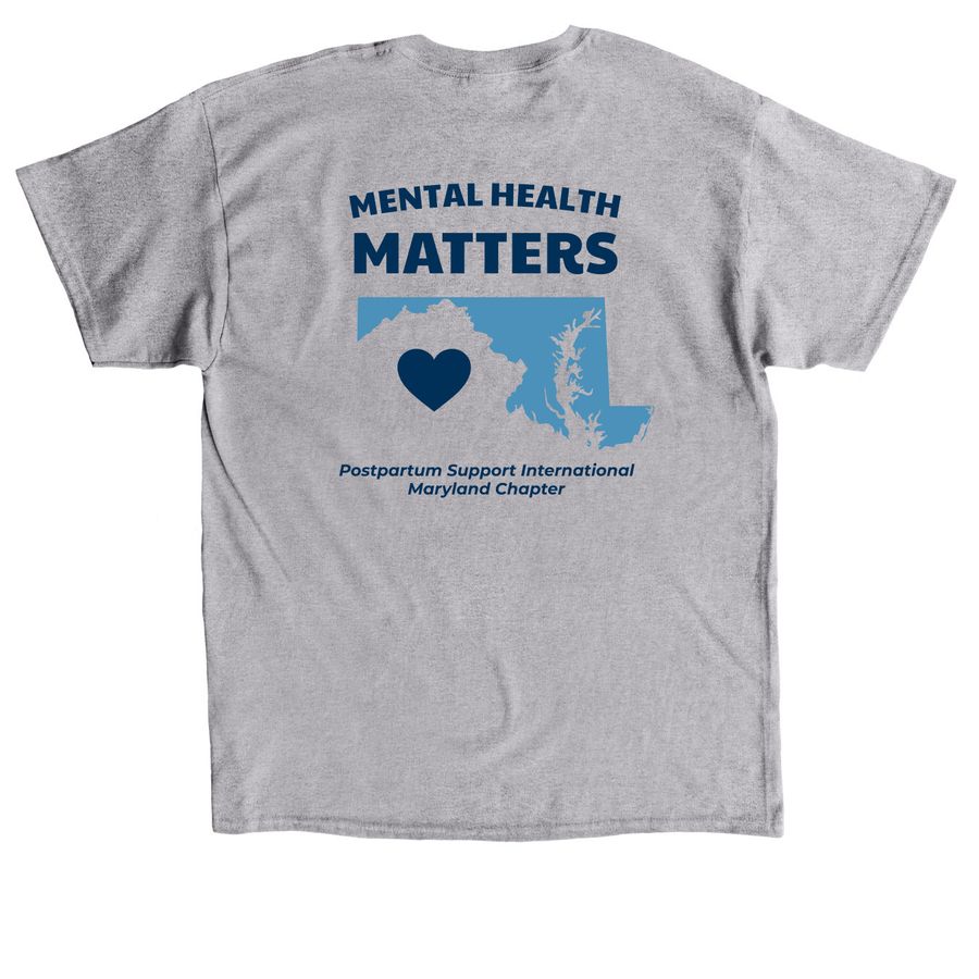Mental Health Matters, a Sport Grey Classic Unisex Tee (back-view)