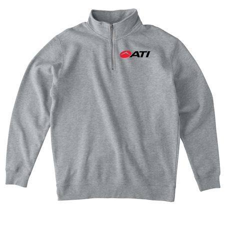 AWS x ATI Foundation, a Grey Heather Midweight Quarter Zip Pullover (back-view)