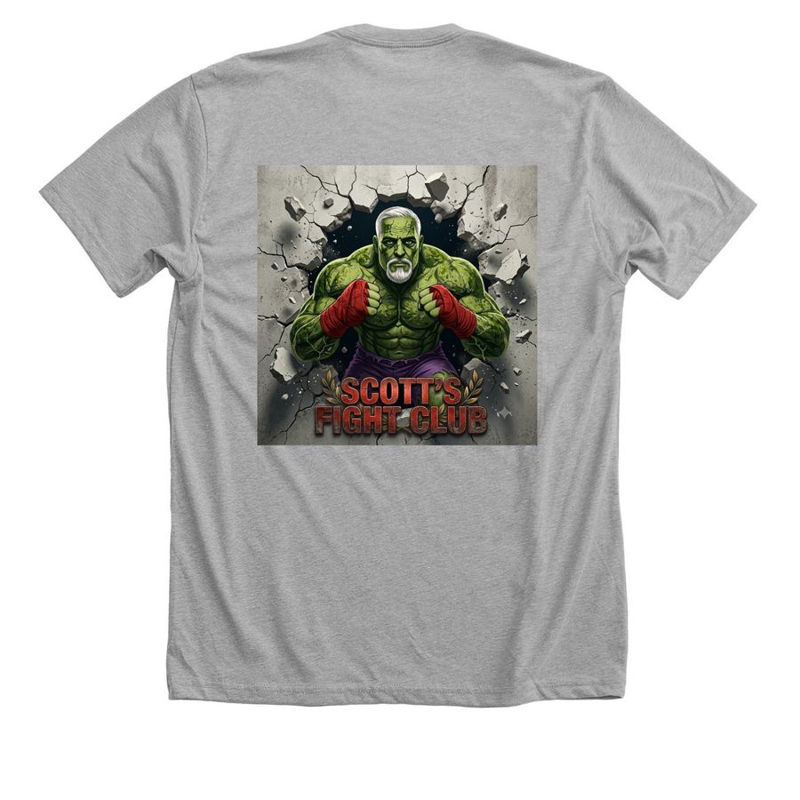Scott's Fight Club, a Athletic Heather Premium Unisex Tee (back-view)