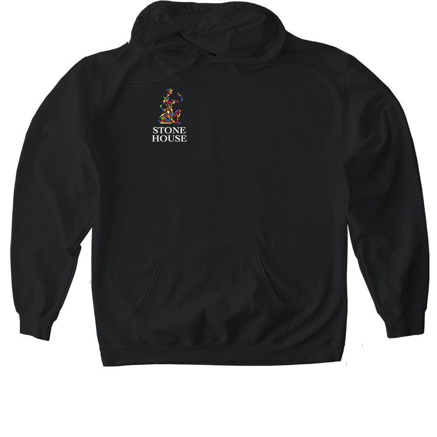 Stone House Sweatshirt, a Black Gildan Softstyle Pullover Hoodie