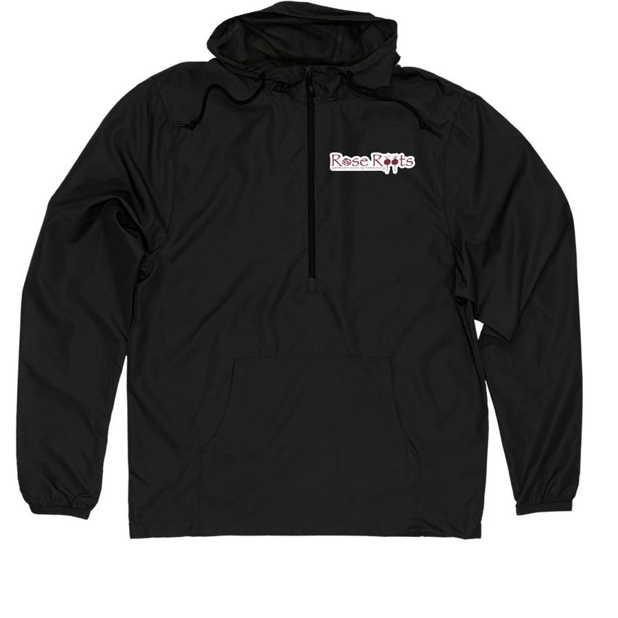 Windbreaker Jacket, a Black Quarter-Zip Windbreaker
