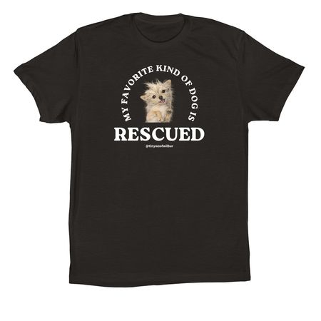 My Favorite Kind of Dog is Rescued, a Black Premium Cotton Tee