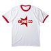 Star ringer tee, a White/ Red Cotton Ringer Tee