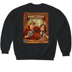 Raney Ridge Woodworking & More, a Black Softstyle Crewneck Sweatshirt (back-view)