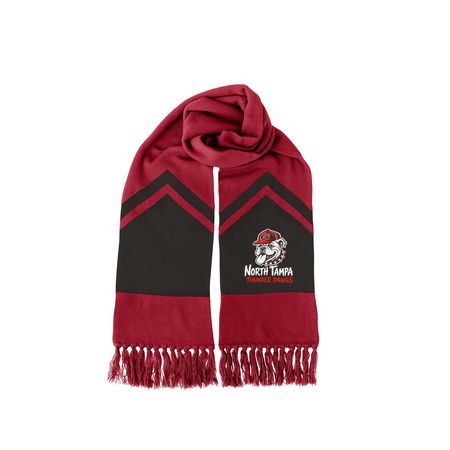 Thunder Dawgs Supporter Scarf, a Deep Red/ Black Two-Tone Gameday Scarf
