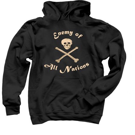 Enemy of All Nations, a Black Pullover Hoodie