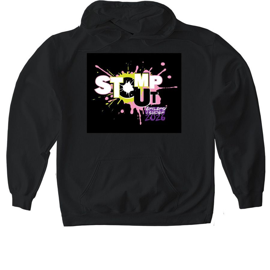 STOMP Out Epilepsy and SUDEP, a Black Gildan Softstyle Pullover Hoodie