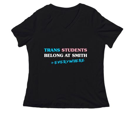 Trans Students Belong Everywhere, a Black Women's Relaxed V-Neck Tee