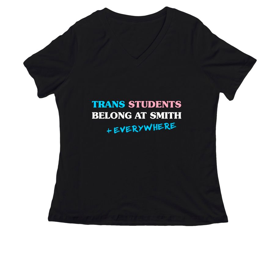 Trans Students Belong Everywhere, a Black Women's Relaxed V-Neck Tee