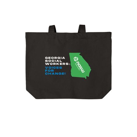NASW-GA Official Tote Bag, a Deep Black Cotton Canvas Tote Bag