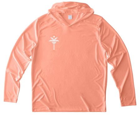 Sun's Out. Game On., a Soft Coral UV Performance Long Sleeve Hoodie