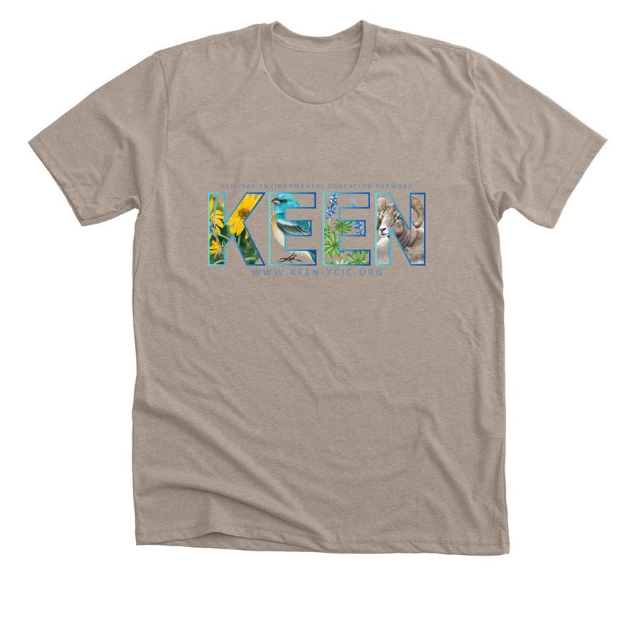KEEN Logo Shirt Store, a Heather Stone Premium Unisex Tee