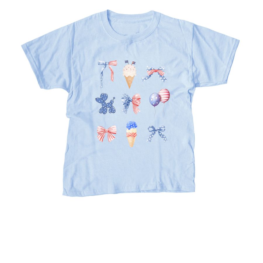 Ice cream & Bows - Youth&nbsp;, a Light Blue Youth Unisex Tee