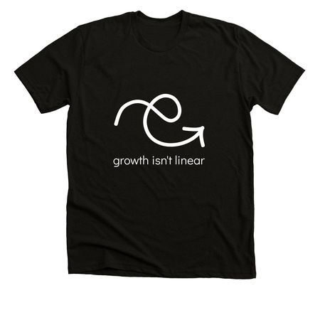 growth isn't linear, a Black Heather Premium Unisex Tee