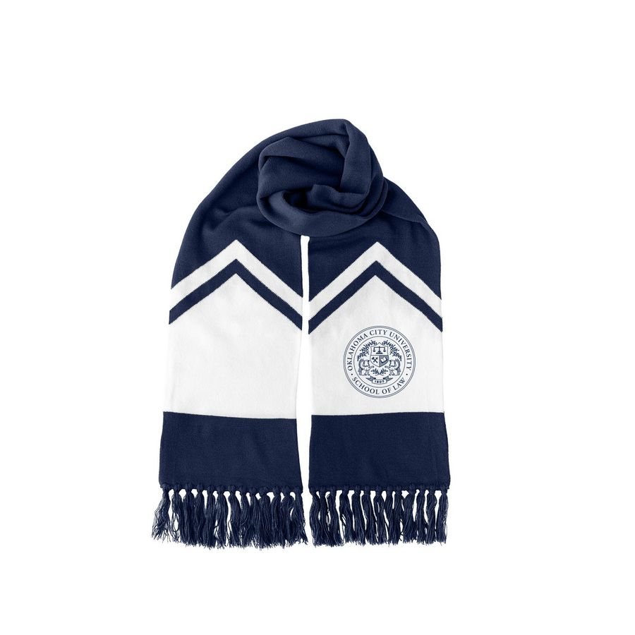 OCU Law Scarf, a True Navy/ White Two-Tone Gameday Scarf