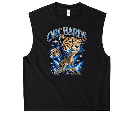 Epic Cheetah, a True Black Heavyweight Garment Dye Muscle Tee