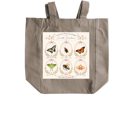 SC Pollinators Tote, a Pumice Recycled Cotton Tote Bag (back-view)