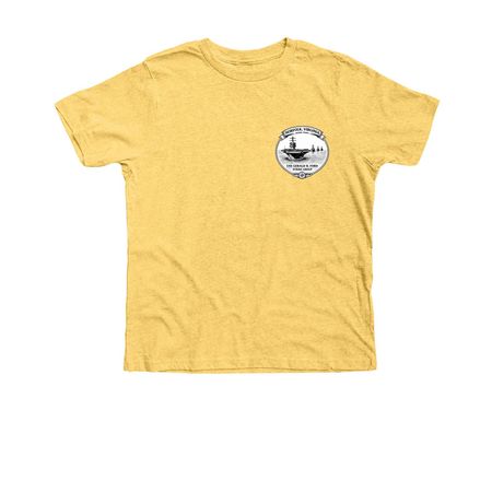 Youth Ford/CSG12 Port Visit Family Day Shirt, a Heather Yellow Gold Premium Youth Tee (back-view)
