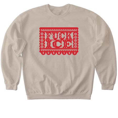 Fuck ICE (red), a Sand Softstyle Crewneck Sweatshirt