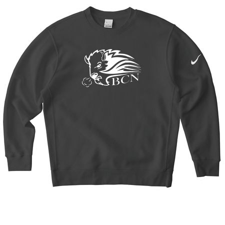 BCN, a Anthracite Nike Club Fleece Crewneck Sweatshirt